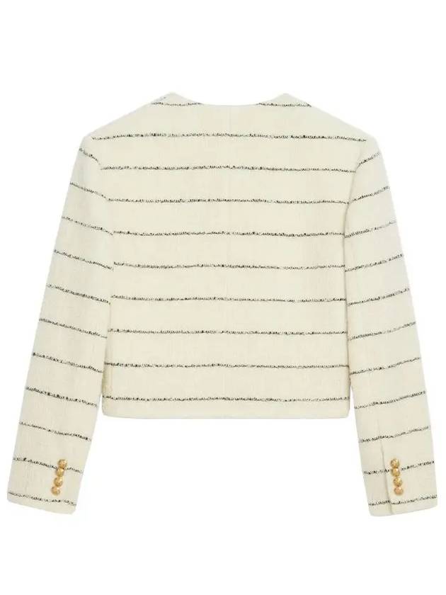 CELINE WoMen's Chasseur Striped Tweed Jacket Ivory