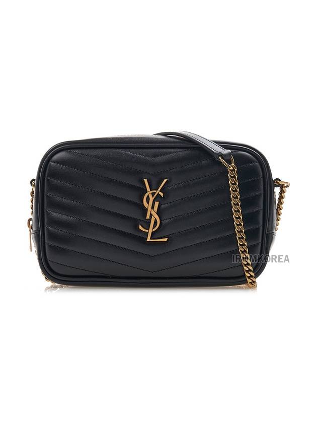 Saint Laurent Lou Small Leather Cross Bag Black