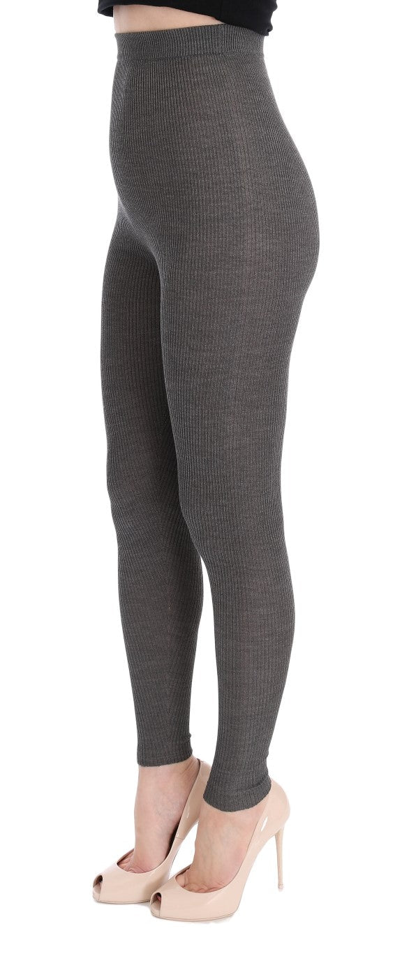 Dolce & Gabbana Gray Cashmere Stretch Women's Tights
