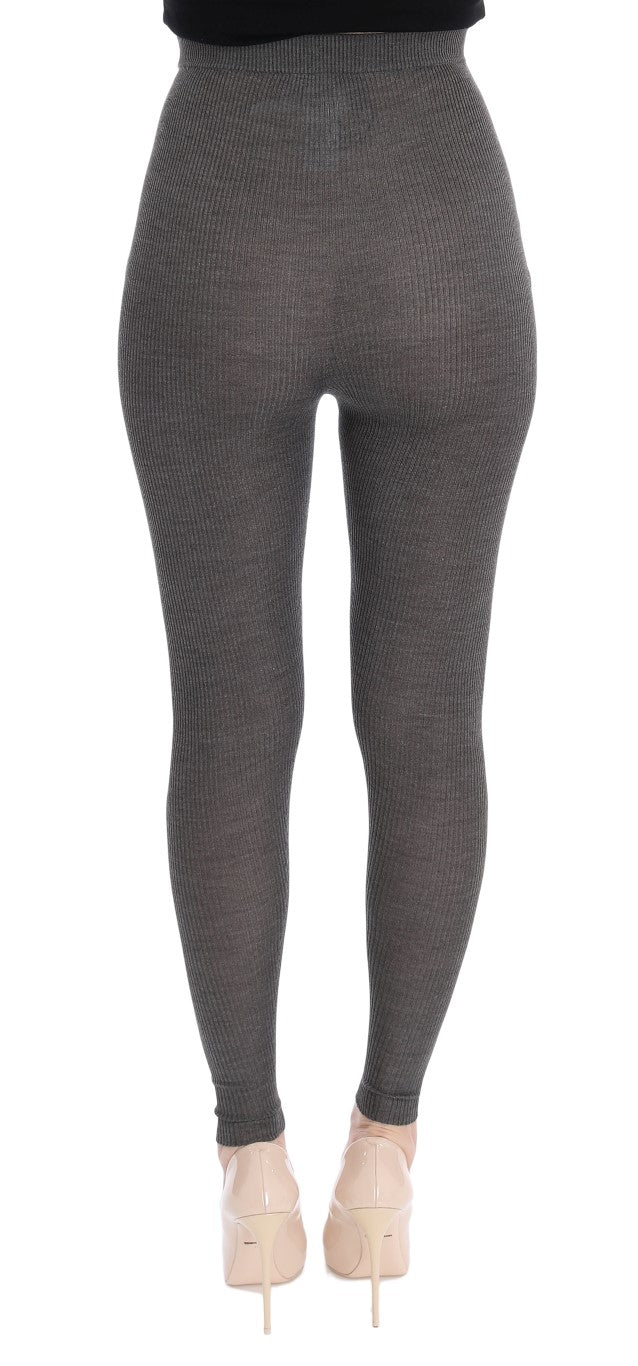 Dolce & Gabbana Gray Cashmere Stretch Women's Tights