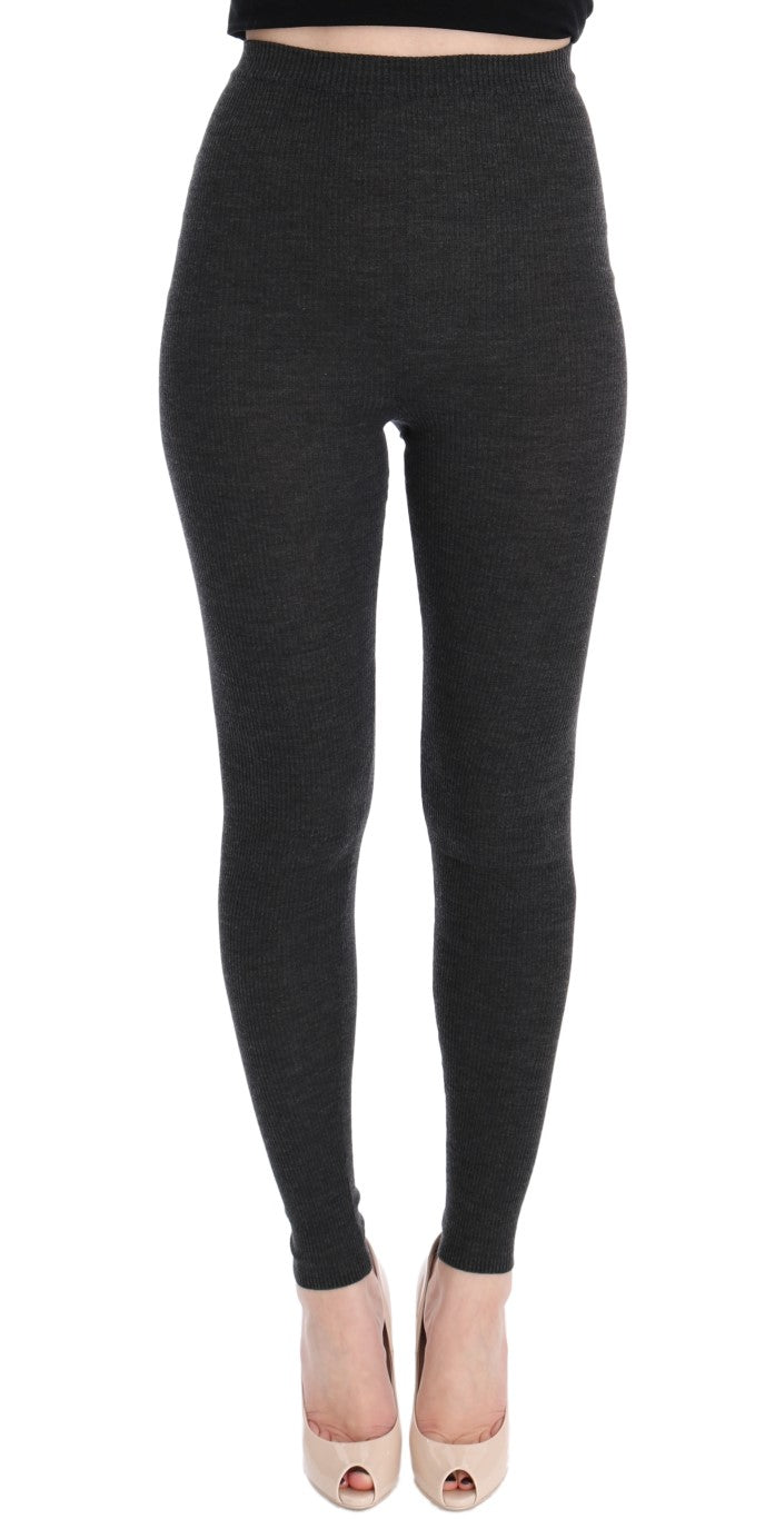 Dolce & Gabbana Gray Wool Stretch Women's Tights