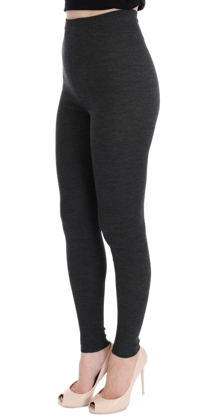 Dolce & Gabbana Gray Wool Stretch Women's Tights