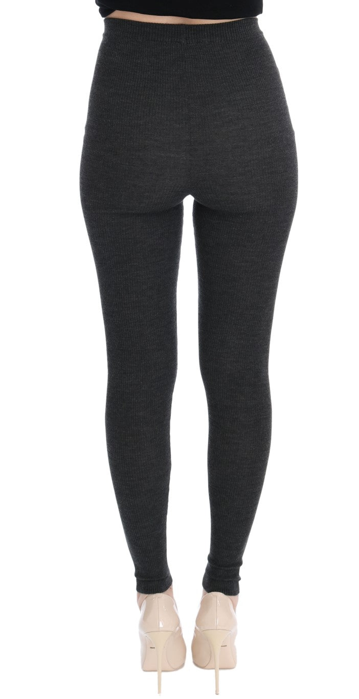 Dolce & Gabbana Gray Wool Stretch Women's Tights