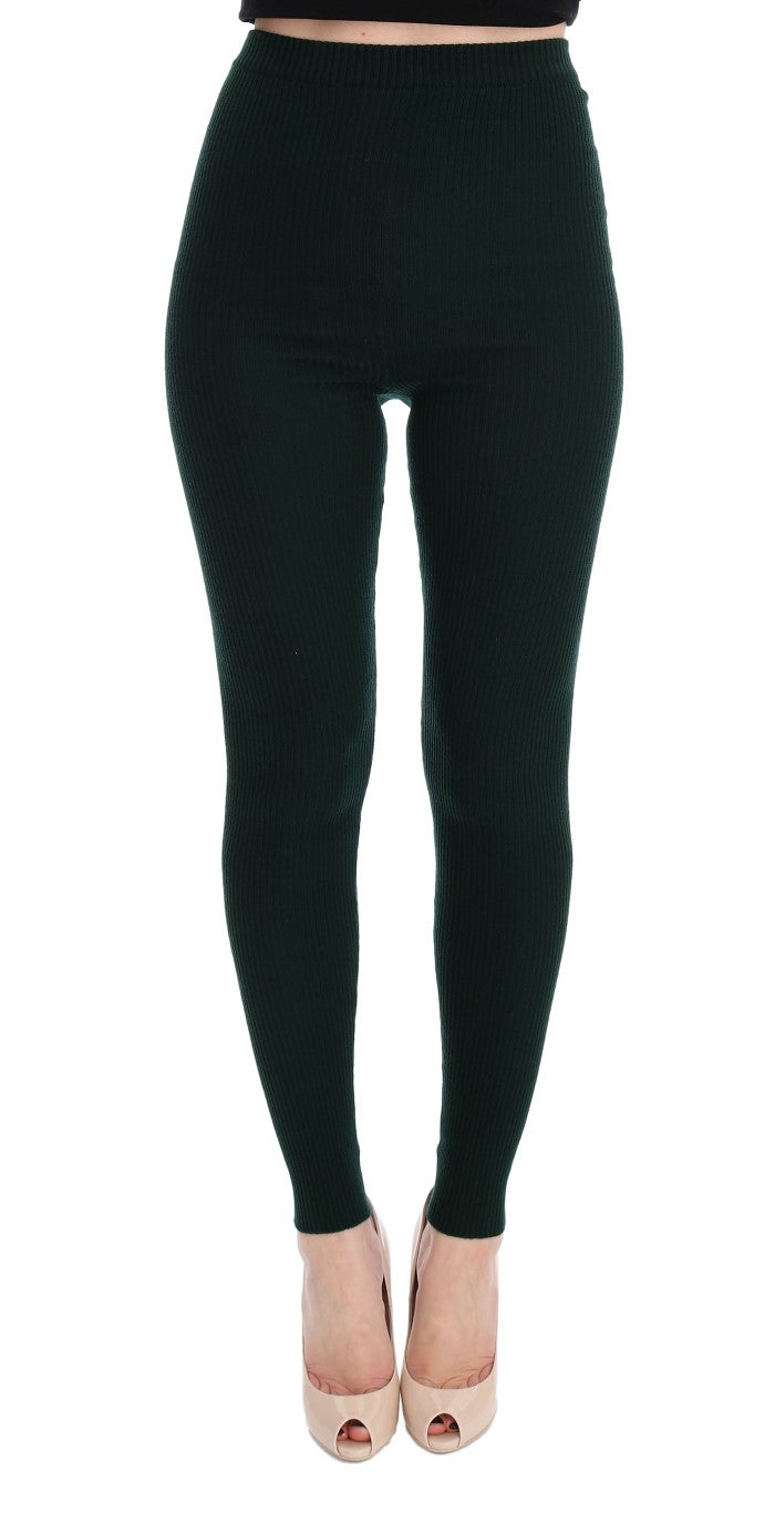 Dolce & Gabbana Green Wool Stretch Women's Tights