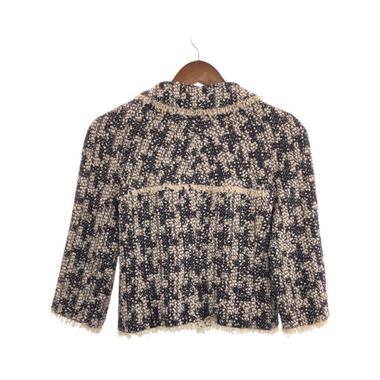 Chanel Tweed Jacket Rayon Navy White