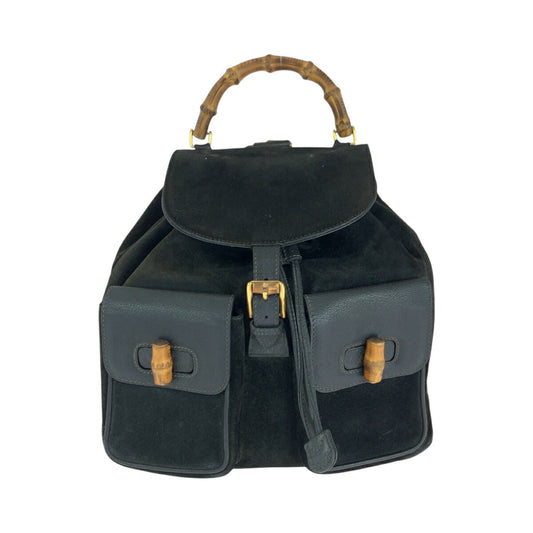 Gucci Suede Bamboo Old Gucci Backpack 003 58 0016