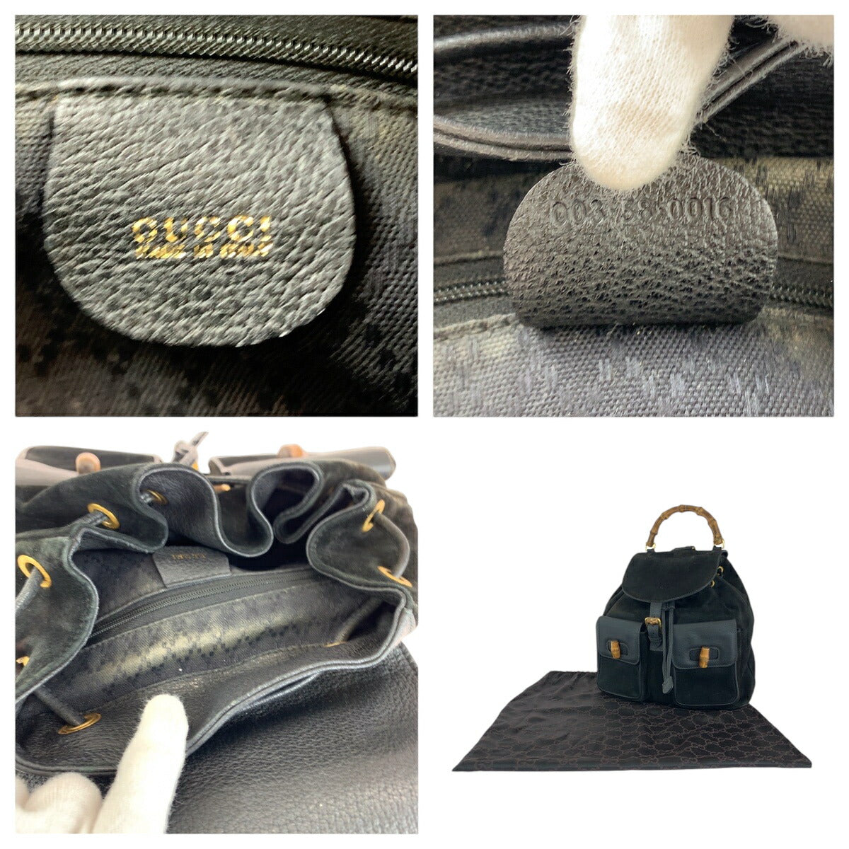 Gucci Suede Bamboo Old Gucci Backpack 003 58 0016