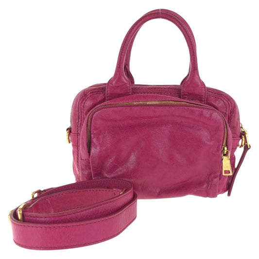 Prada Leather Triangle Logo 2way Bag