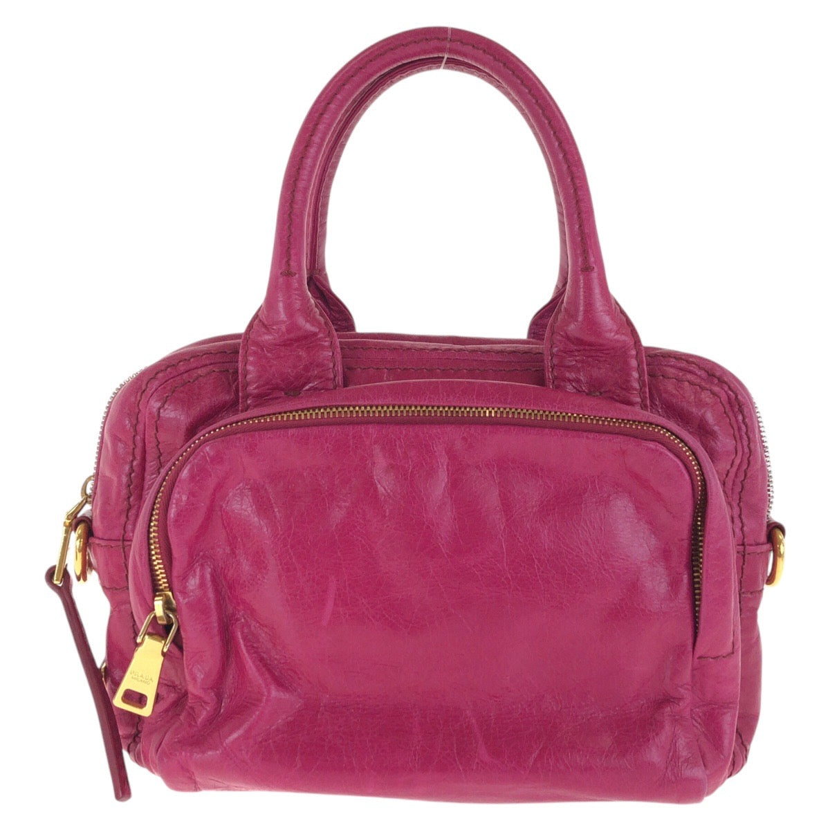 Prada Leather Triangle Logo 2way Bag