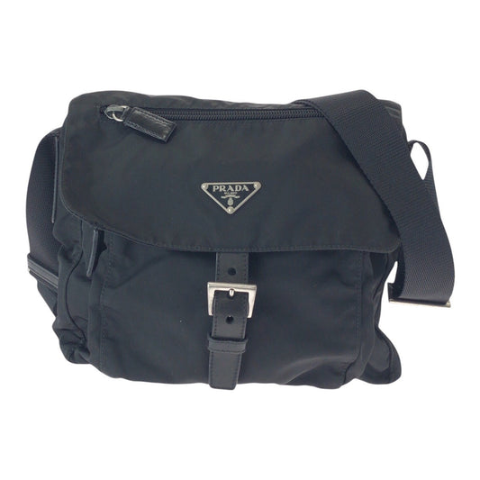 Prada Tessuto Triangle Logo Plate Nylon Shoulder Bag 50