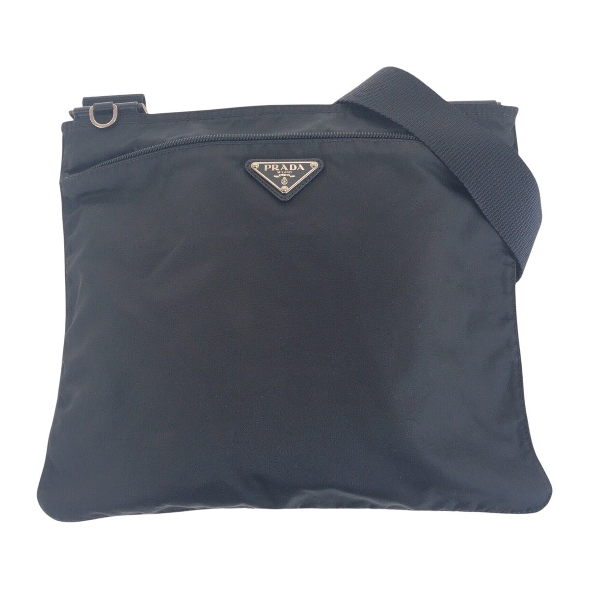 Prada Tessuto Triangle Logo Plate Nylon Shoulder Bag