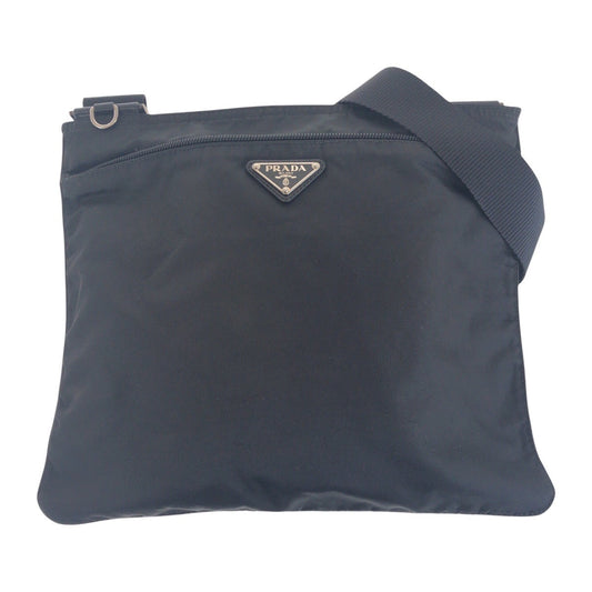 Prada Tessuto Triangle Logo Plate Nylon Shoulder Bag