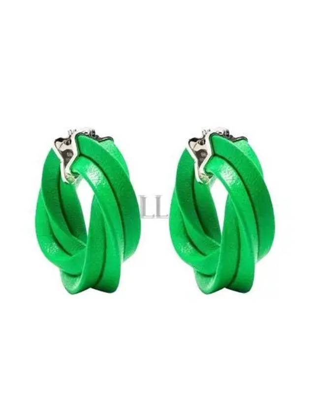 Bottega Veneta Twist Hoop Earrings Parakeet