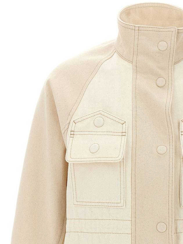 Fendi High Collar Blouson Jacket White