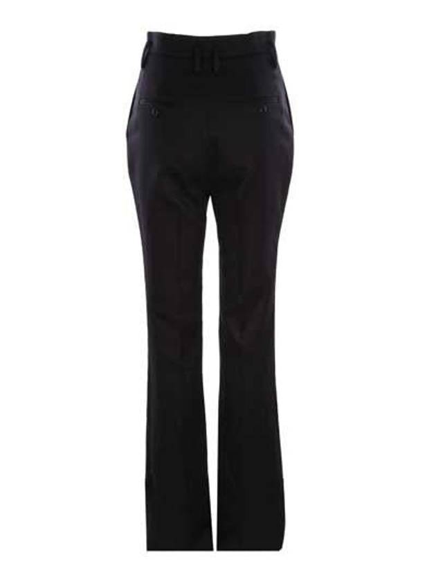 Saint Laurent Women's Wool Twill High Waist Straight Pants Black