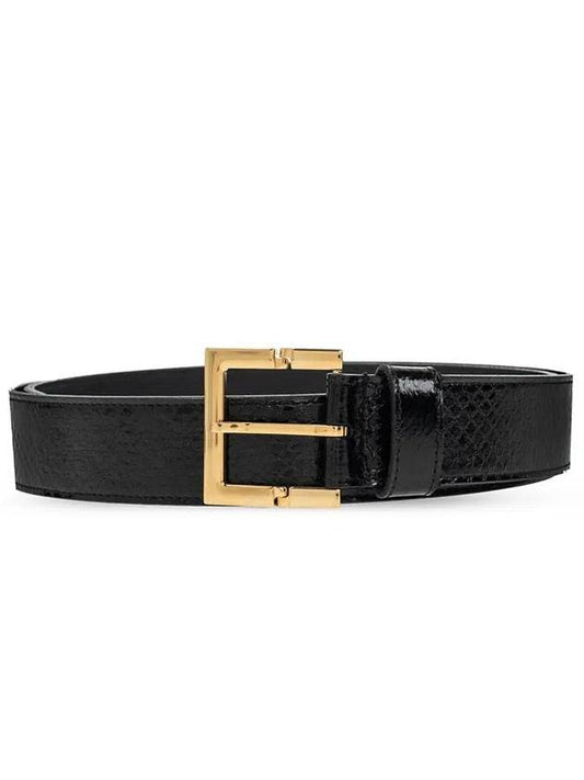 Saint Laurent Snake Leather Belt Black