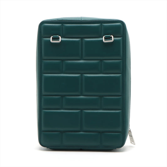 Bottega Veneta  Block Leather Shoulder Bag Blue Green