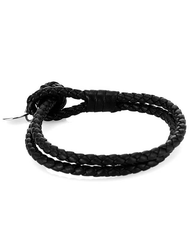 Bottega Veneta Intrecciato Double Weaving Bracelet Black