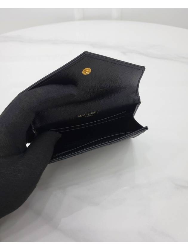 Saint Laurent monogram envelope gold wallet