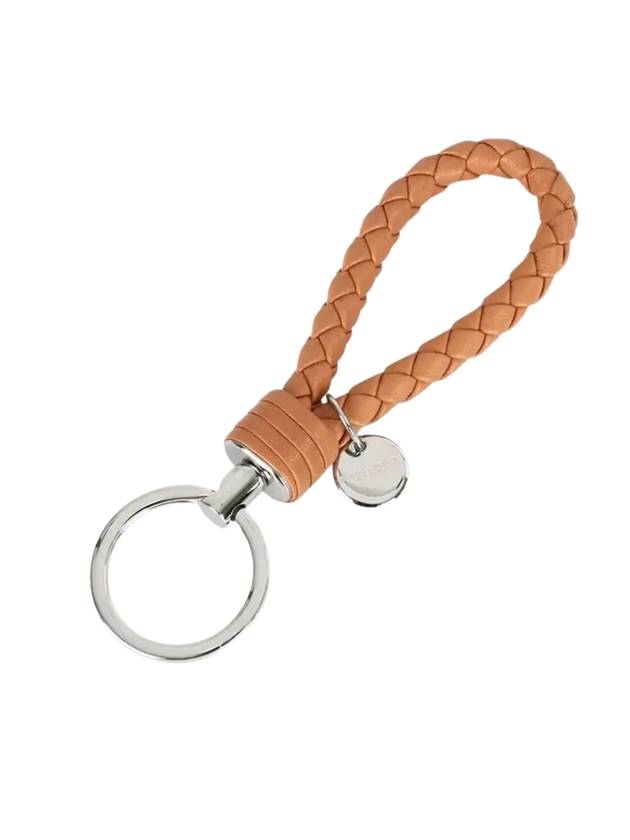 Bottega Veneta Intrecciato Weaving Key Holder Orange
