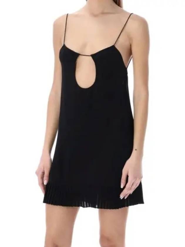 Saint Laurent Backless Viscose Short Dress Black