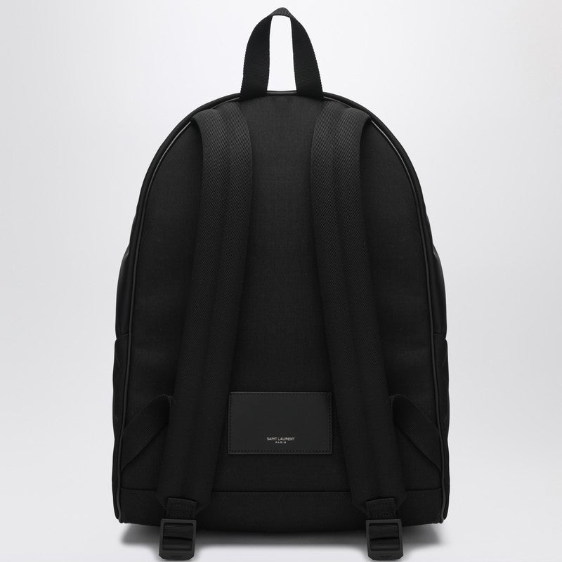 Saint Laurent Black Leather And Nylon Backpack Men