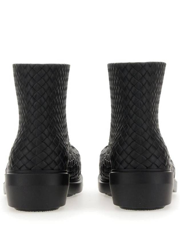 Bottega Veneta Fireman Intrecciato Leather Ankle Boots Black