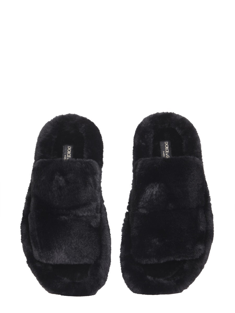 Dolce & Gabbana Men Fur Sandals