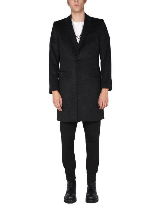 Dolce & Gabbana Men Single-Breasted Velours Coat