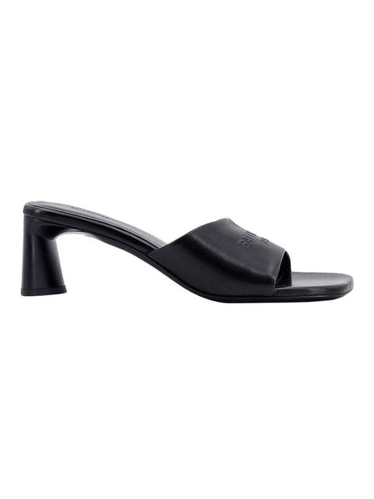 Balenciaga Duty Free Leather Slipper Heels Black