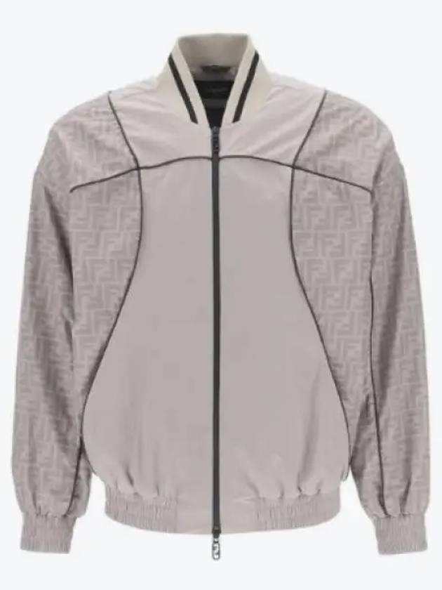 Fendi FF Nylon Bomber Jacket Beige