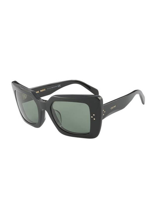 CELINE Eyewear Logo Square Acetate Sunglasses Green Black