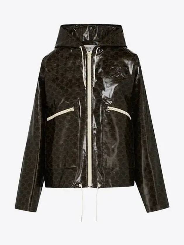 CELINE Triomphe Hooded Jacket Brown