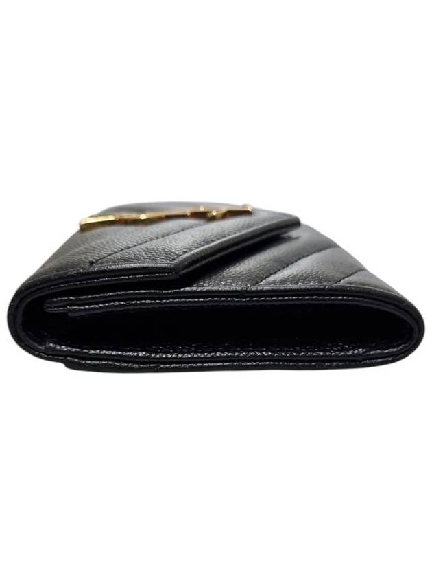 Saint Laurent 414404 Monogram Envelope Gold Logo Card Business Wallet