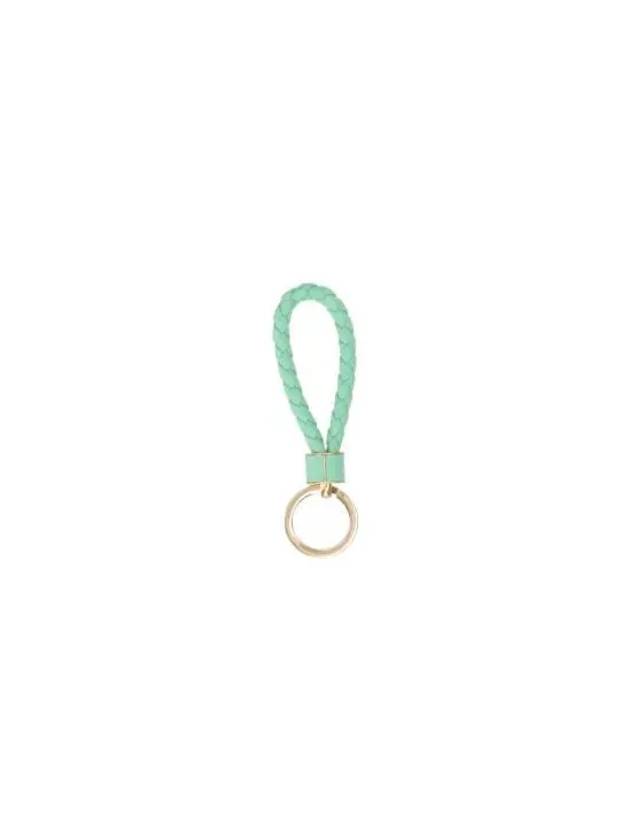 Bottega Veneta Intrecciato Lambskin Key Holder Green