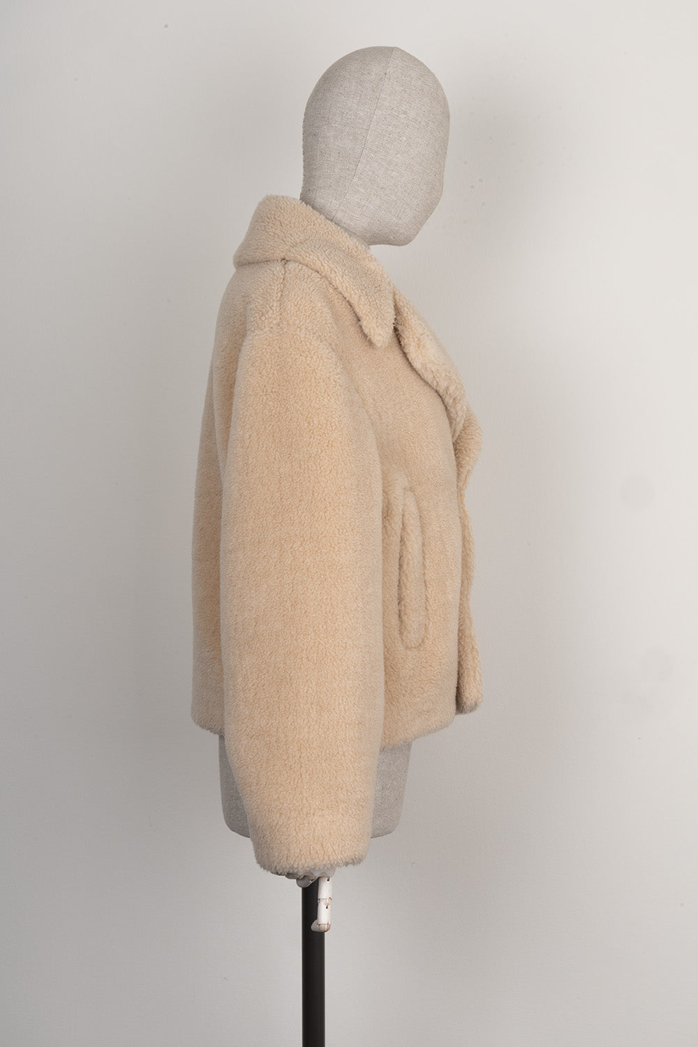 CELINE Loose Peacoat Cashmere Silk Naturel
