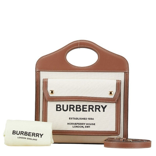 Burberry   Canvas Leather Handbag Shoulder Bag ()