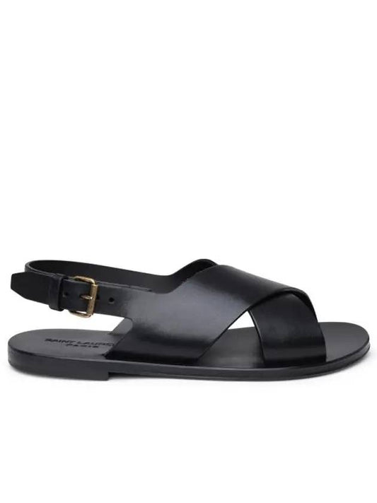 Saint Laurent Mojave Cross Strap Sandals Black