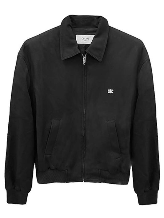 CELINE Triomphe Embroidered Logo Jacket Black