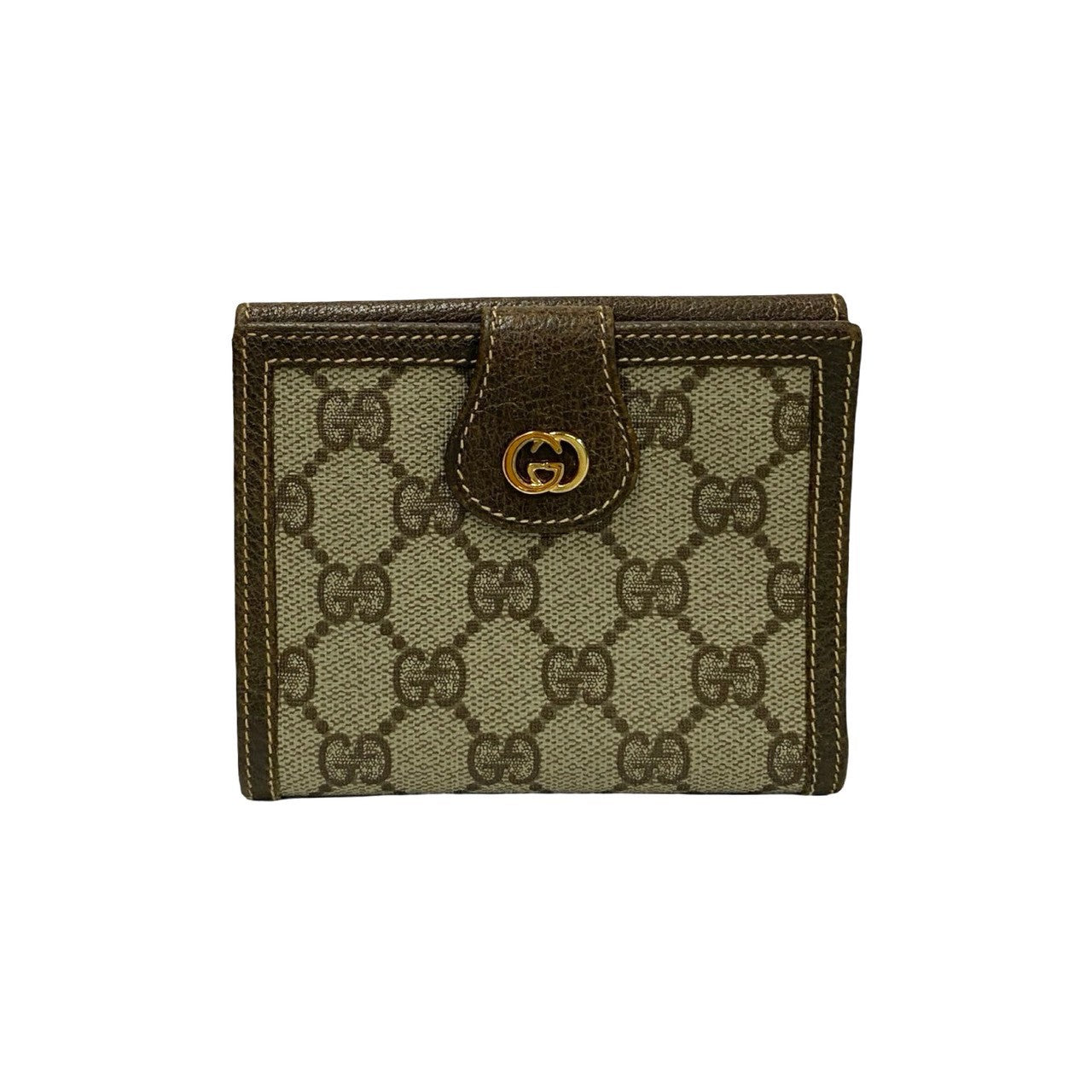 Gucci Vintage GG Logo Leather Bifold Wallet Brown