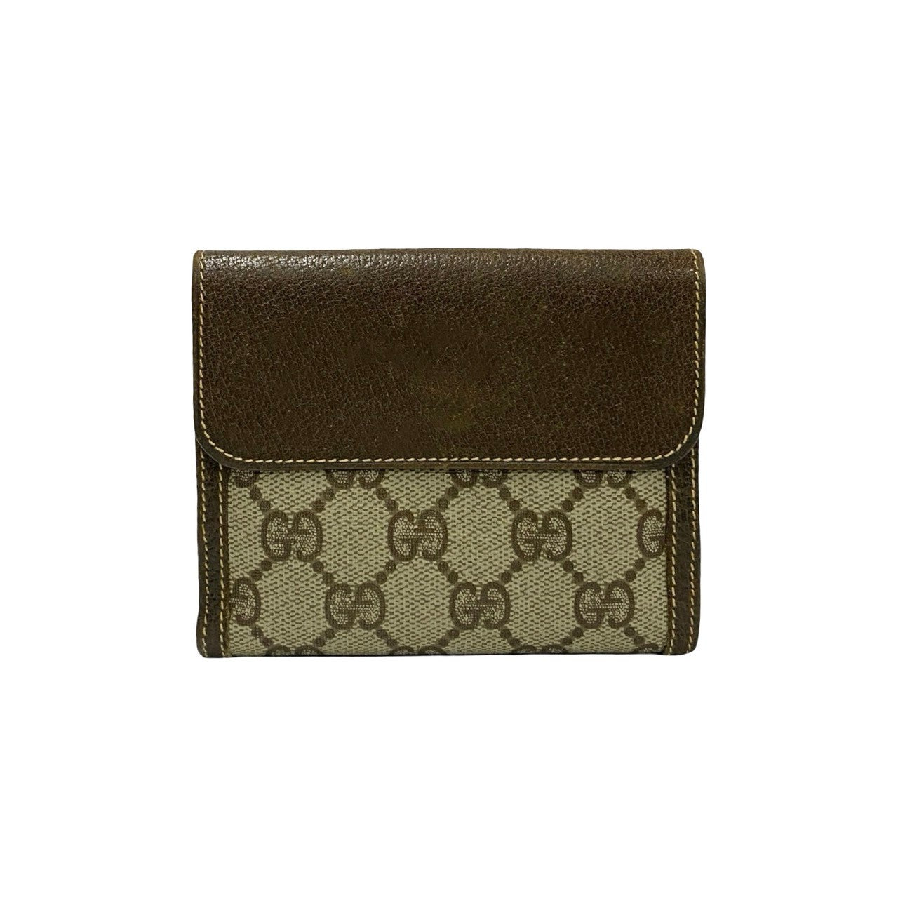 Gucci Vintage GG Logo Leather Bifold Wallet Brown