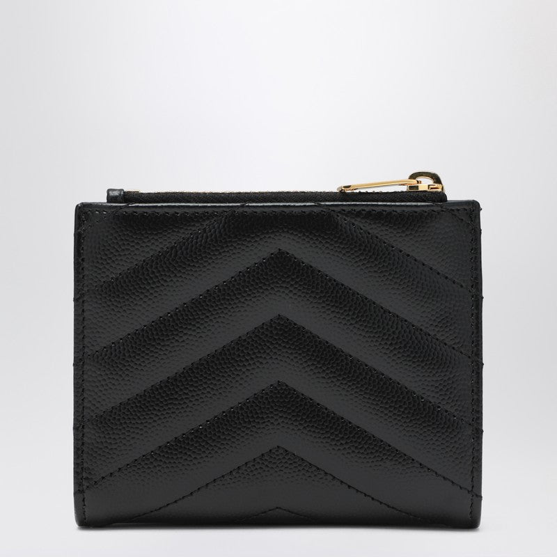 Saint Laurent Black Cassandre Matelassé Bi-Fold Wallet Women
