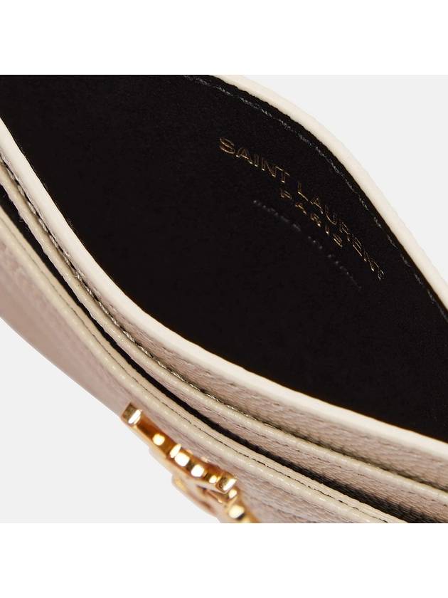 Saint Laurent Gold Hardware Matelasse Caviar Leather Card Wallet Blanc Vintage