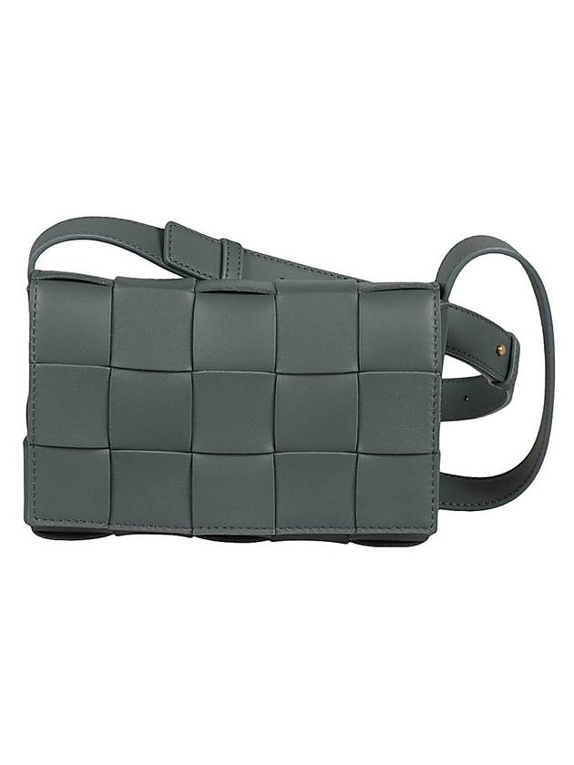 Bottega Veneta Cassette Intrecciato Small Cross Bag Dark Grey