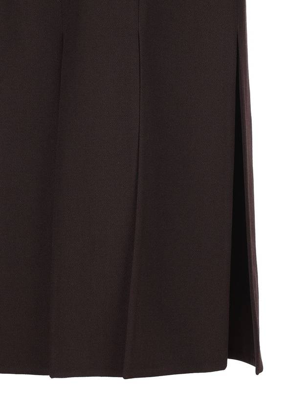 Fendi Grand de Poudre Wool Pencil Skirt Burgundy