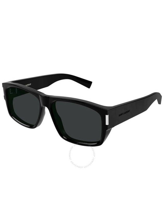 Saint Laurent Saint Laurent Dark Grey Rectangular Men's Sunglasses SL 689 001 59