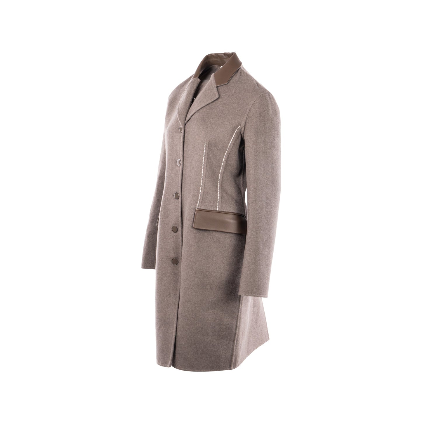 Hermes Size 40 Manteau Equestre Coat Baby Cachemire Gris Nuage SHW