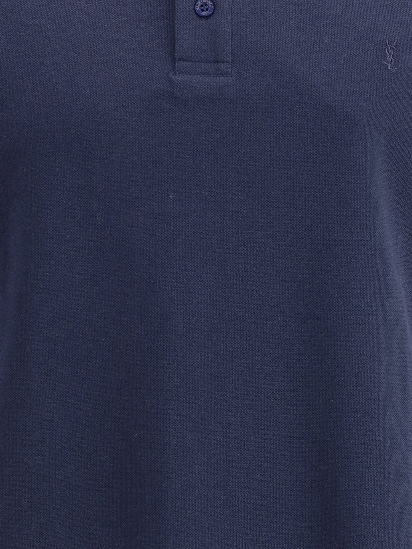 Saint Laurent Men Cassandre Cotton Polo Shirt