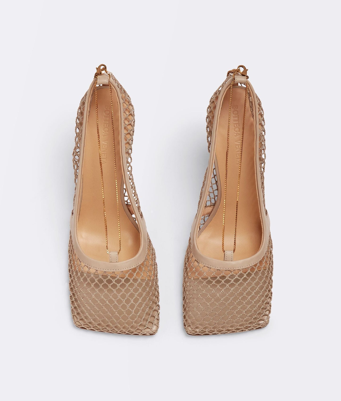 Bottega Veneta Mesh High Heel Sandal in Nude