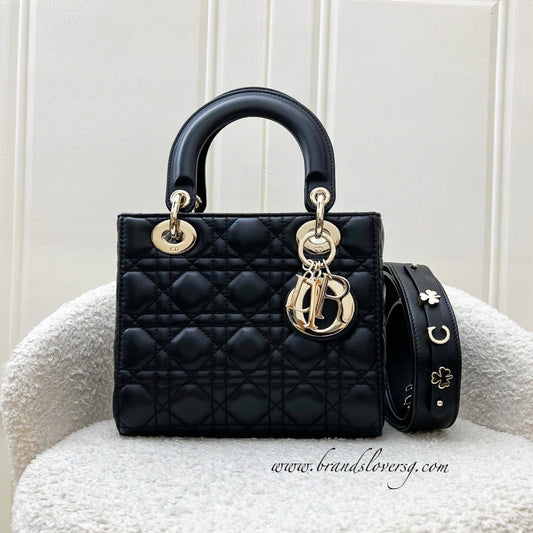 Dior Lady Dior My ABCDior Small Bag in Black Lambskin and LGHW